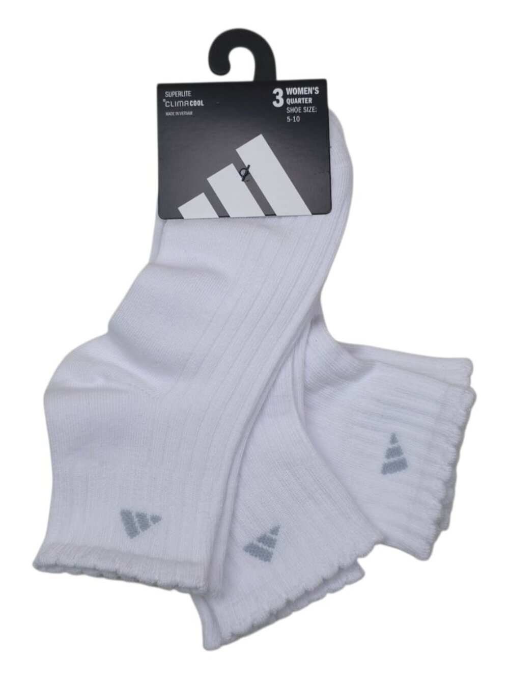 Adidas Womens Superlite ClimaCool Quarter Socks 3pk Lightweight Moisture-Wicking
